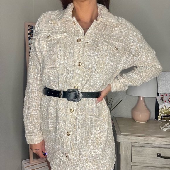 NWOT SKULLHOUSE TWEED FLANNEL DRESS - Picture 2 of 9